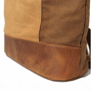 KP3  VINTAGE TAR III™ Rucksack Canvas mit Leder Damen / Herren  - dunkelgrau 17"